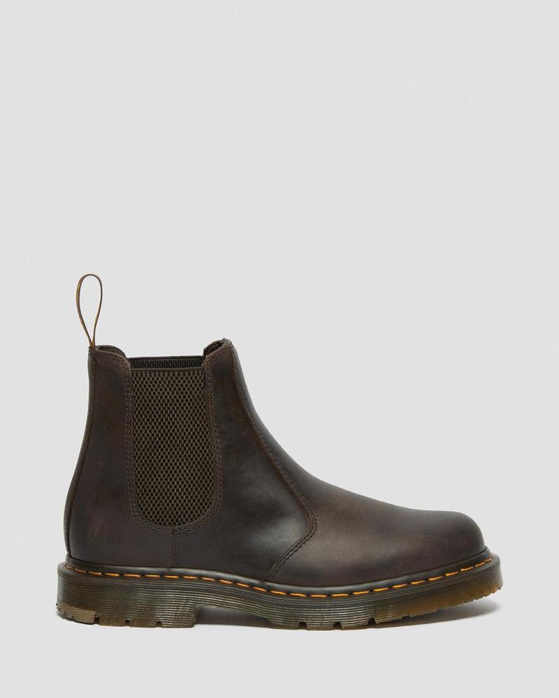 Men's Dr Martens 2976 Slip Resistant Leather Ankle Boots Dark / Brown | AU 424TCE